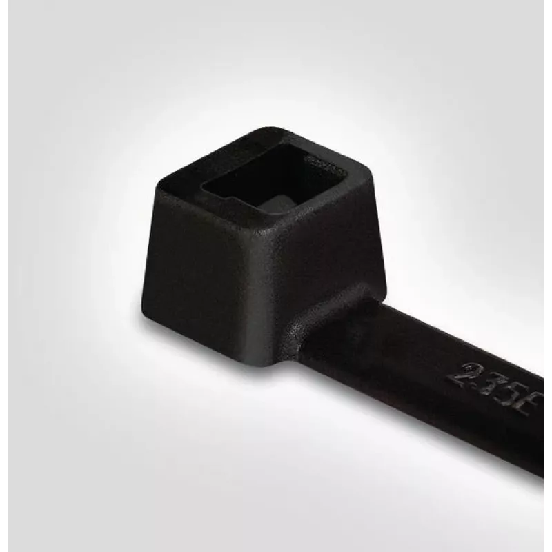 HellermannTyton T18L-HS-BK-C1 kabeļu saite, poliamīds 6.6, melna, 100 mm x 2.5 mm, 100 gab.