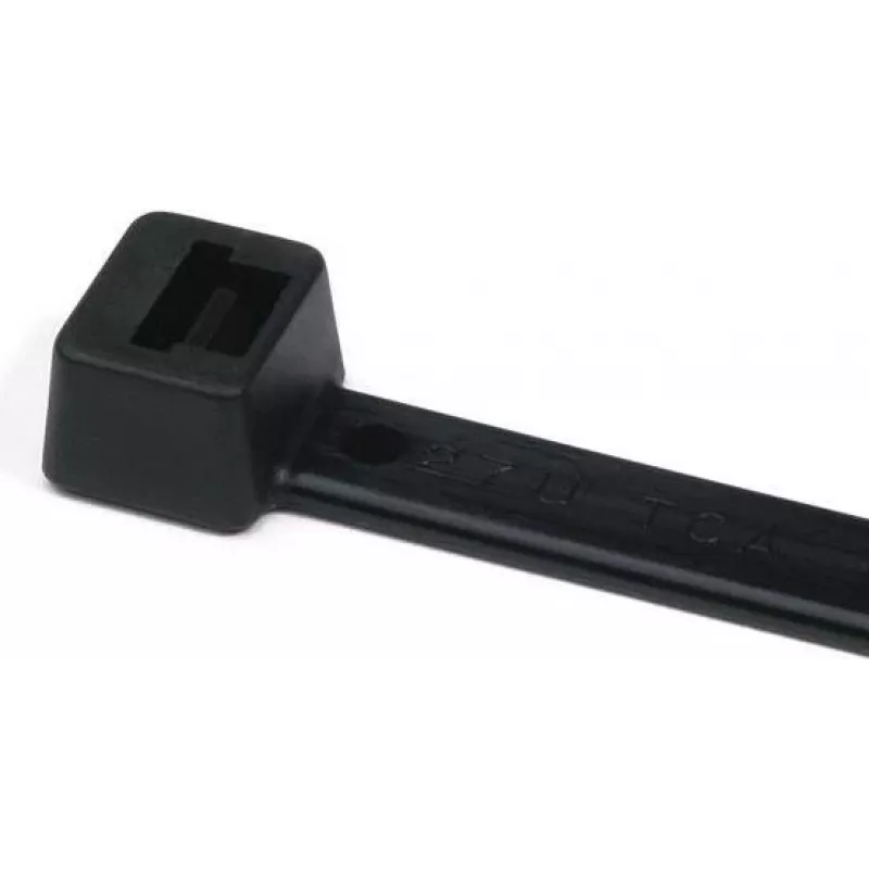 HellermannTyton T18L-HS-BK-C1 kabeļu saite, poliamīds 6.6, melna, 100 mm x 2.5 mm, 100 gab.
