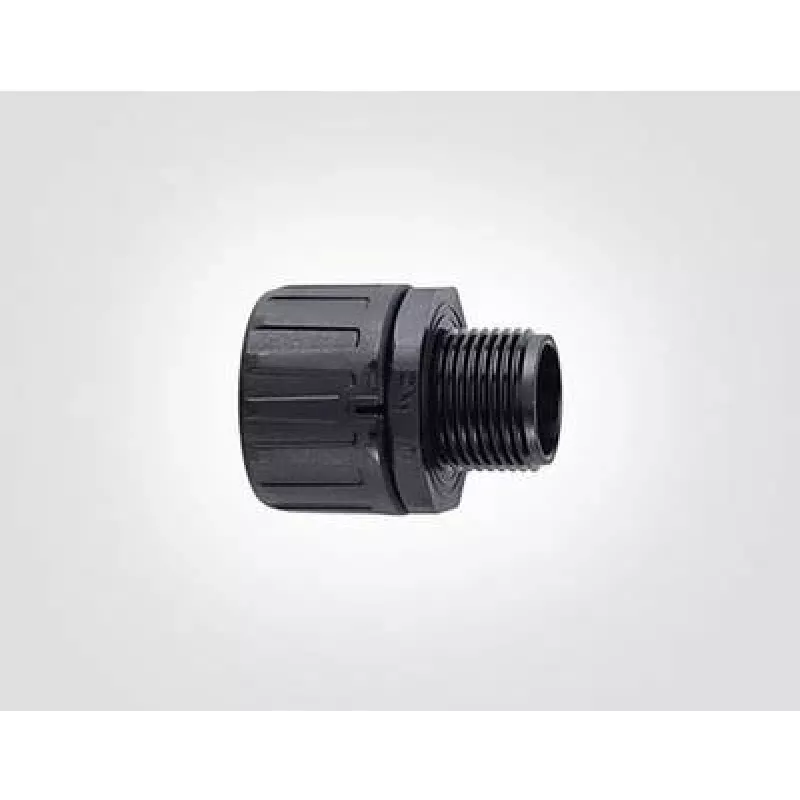 HellermannTyton HG25-S-M25 PA66 BK 10 taisnais savienotājs, M25 vītne, 25 mm gofrētajai caurulei, melns