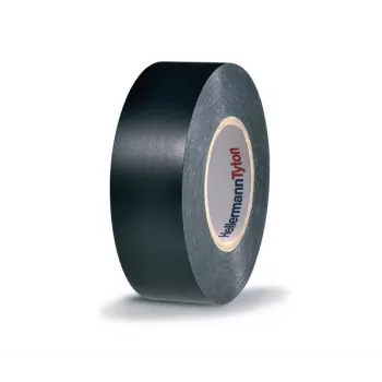 HellermannTyton HTAPE-FLEX1000+ melna PVC elektroizolācijas lente, 19 mm x 20 m, 105°C, RoHS 710-00602