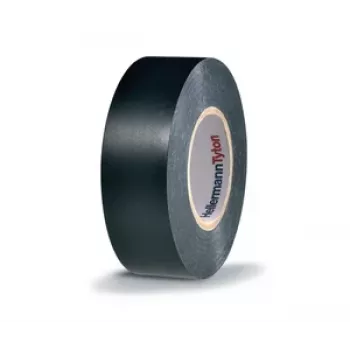 HellermannTyton HTAPE-FLEX1000+ melna PVC elektroizolācijas lente, 19 mm x 20 m, 105°C, RoHS 710-00602