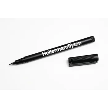 HellermannTyton 500-50820 pastāvīgais marķieris melns ar apaļu uzgali, 2 gab.