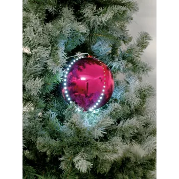 EUROPALMS LED Snowball 15cm, rozā 83501246