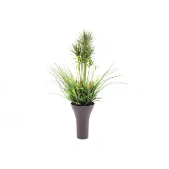 EUROPALMS mākslīgās zāles kompozīcija, 90cm, zaļa, melnā podā 82600137