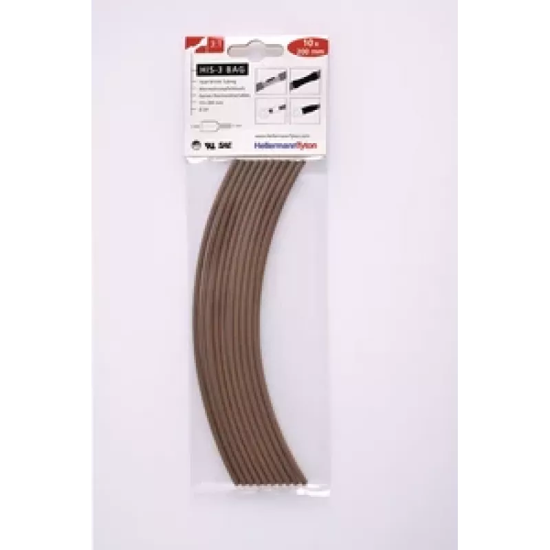 HellermannTyton 308-30314 termiski saraukošā caurulīte, 3 mm, melna, 100 mm, 10 gab.