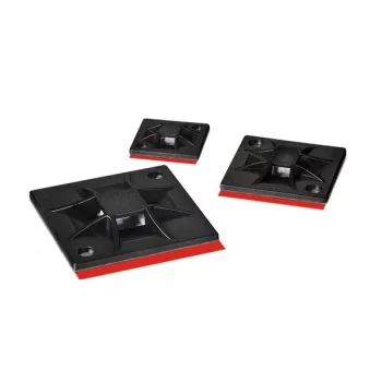 HellermannTyton QM20APT-A līmes kabeļu saišu stiprinājums, 20 x 20 mm, balts, PA66, 4 virzienu ievads, 1000 gab 151-02971