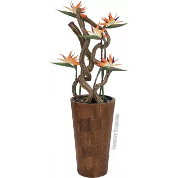 EUROPALMS mākslīgais Strelitzia jeb paradīzes putna zieds, oranžs, 95 cm 82530559