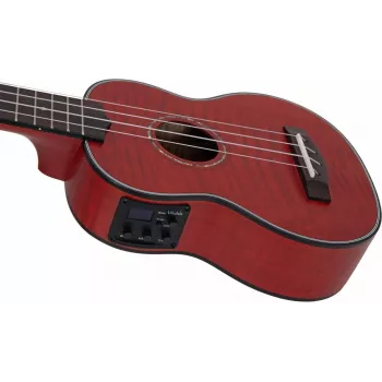 DIMAVERY UK-100 soprāna ukulele, liesmaini sarkana 26255807