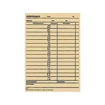 BÜRK MOBATIME laika kartītes ZS 5200 laika pulkstenim, 100 gab., zaļš iespiedums uz balta kartona, 189 x 86 mm B01830040500