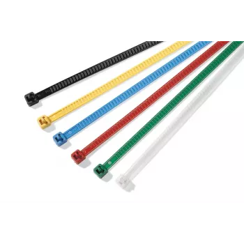 HellermannTyton LR55R-HS-BK-D1 melna karstumizturīga kabeļu saite, 200mm x 4.6mm, 100 gab. 131-55000