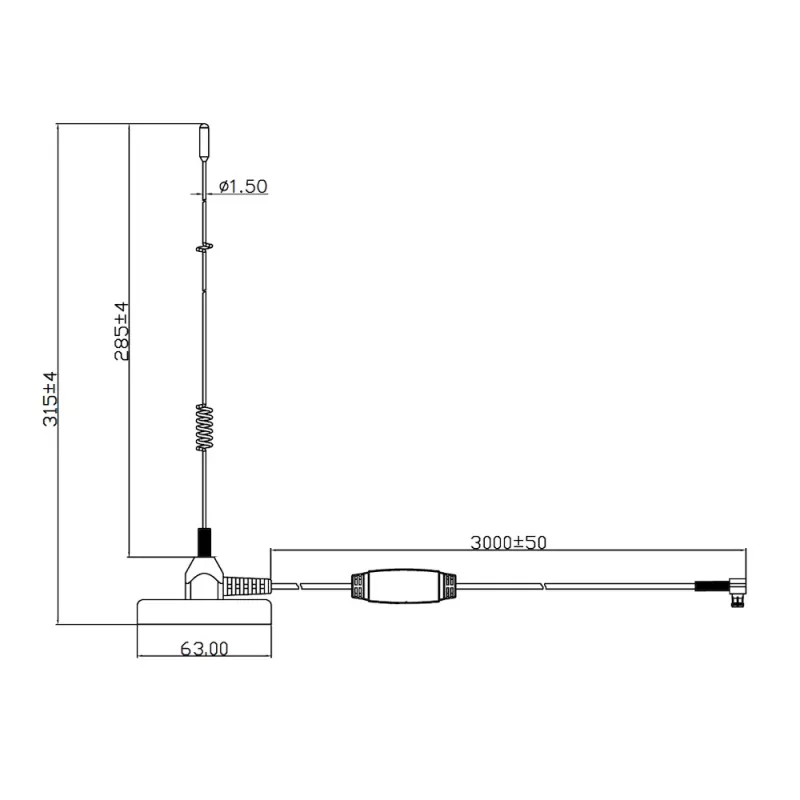 Midland Albrecht MAG31 DAB+ magnētiskā pamatnes antena ar pastiprinātāju, Band III, 3m kabelis, SMB savienotājs 62336