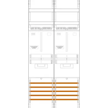 F-Tronic Z21B 2 lauku skaitītāju panelis, 1050 mm augstums, 2-3 HZ, saderīgs ar eHZ, 5 polu kopne, 63A 7141303