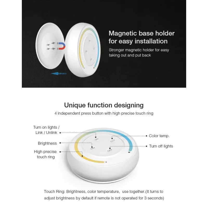 SYNERGY21 S1-G Sunrise LED tālvadības pults divkrāsu CCT MiLight/MiBoxer sistēmām