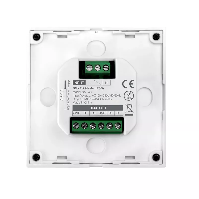 MiBoxer X3 viedais skārienpanelis LED apgaismojuma vadībai (DMX512 un 2,4GHz RF)
