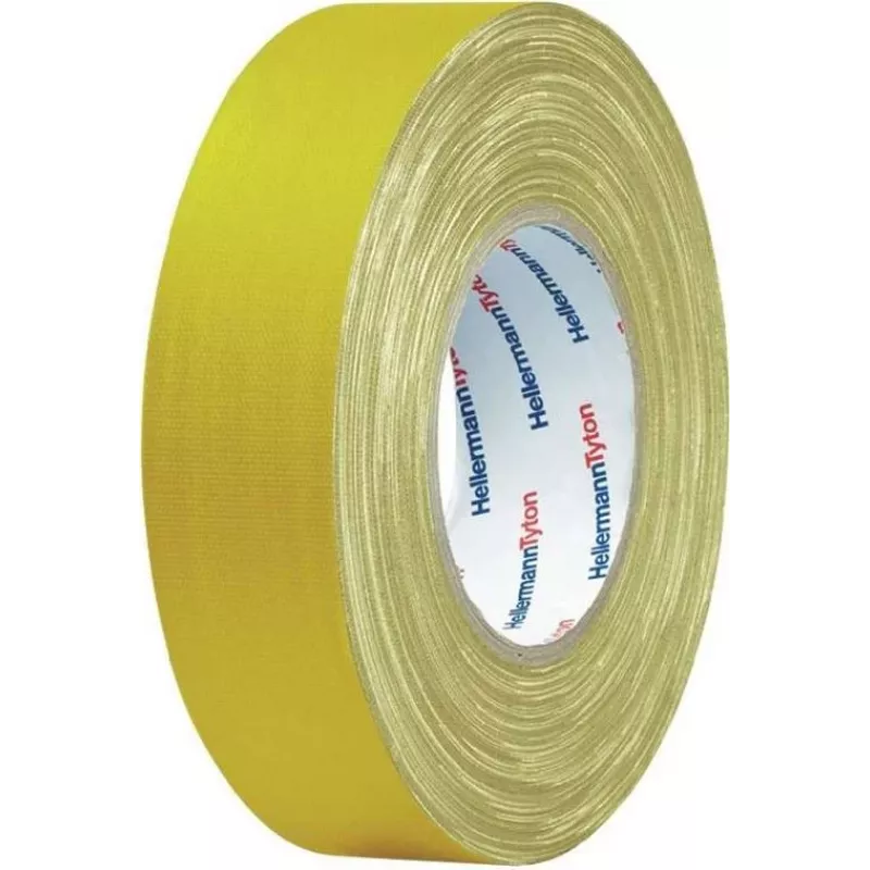 HellermannTyton HTAPE-TEX-19x10 daudzfunkcionālā auduma līmlente, dzeltena, 19 mm x 10 m 712-00202