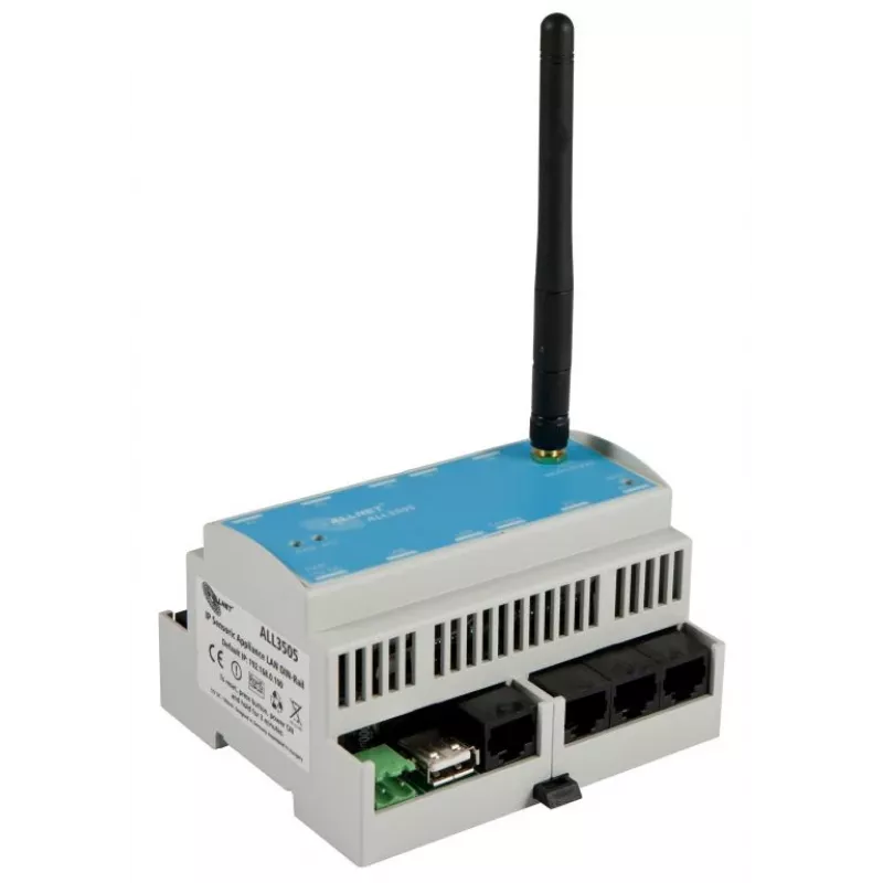 ALLNET ALL3505v2 IP Ēku automatizācijas kontrolieris ar 8 sensoru portiem, DIN sliedes montāža