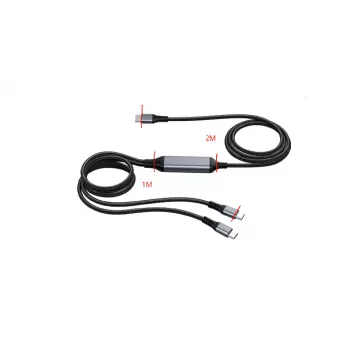 ALLNET USB-C PD uzlādes sadalītājs 100W (70W+30W) tikai uzlādei, melns S217890