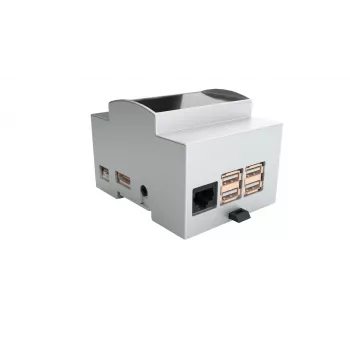 ALLNET DIN sliedes montāžas korpuss Raspberry Pi 4 Model B ar caurspīdīgu logu, pelēks 25.0410000.RP4