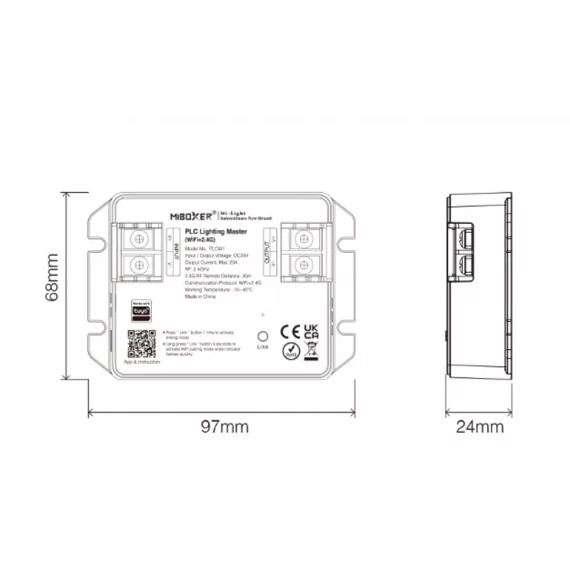Miboxer PLCZ1 Zigbee 3.0 + 2.4G MiLight/Miboxer apgaismojuma galvenais kontrolieris