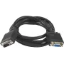 SYNERGY21 S215297 VGA pagarinājuma kabelis, 1,8 m, vīrišķais uz sievišķo, melns