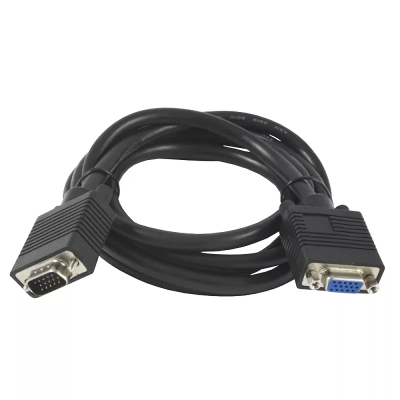 SYNERGY21 S215297 VGA pagarinājuma kabelis, 1,8 m, vīrišķais uz sievišķo, melns