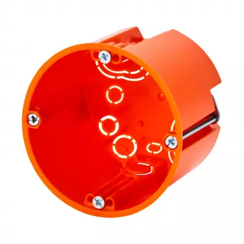 f-tronic HW dobumā sienas ierīču kārba E117, Ø 68 mm, dziļums 61 mm, bez halogēniem, oranža 7350165