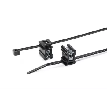 HellermannTyton T30REC4A-PA66HS/PA66HIRHS-BK melna karstumizturīga triecienizturīga kabeļu saite 150x3.5mm, 500 gab.