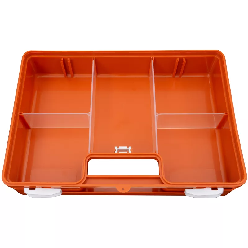 PETEX 43924135 DIN 13157 pirmās palīdzības aptieciņa, oranža, 280 x 115 x 200 mm, montējama pie sienas, ABS plastmasa, birojiem, darbnīcām, maziem uzņēmumiem, izglītības iestādēm
