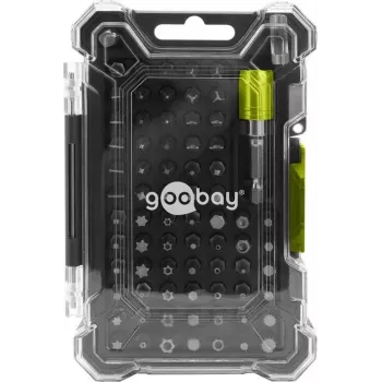 Goobay Tools 72 gabalu uzgaļu komplekts ar magnētisko ātrās maiņas uzgaļu turētāju, S2 tērauda uzgaļi, 1/4 inch sešstūra stiprinājums, rievotie, Phillips, Pozidriv, Torx, drošības Torx, sešstūra, drošības sešstūra, kvadrātveida, spanner, Tri-Wing, Torq-Set, 2
