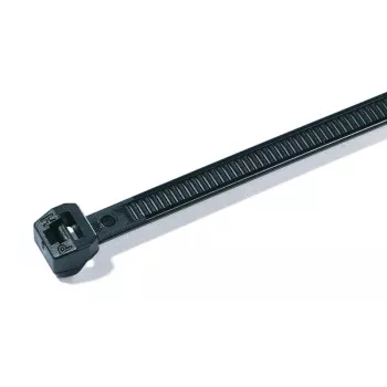 HellermannTyton T50MOS melnais kabeļu savilcējs, 245 mm x 4.6 mm, PA66, 100 gab. 118-00128