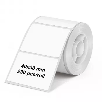 Olympia 6320 etiķešu rullis 40 mm x 30 mm balts 230 etiķetes