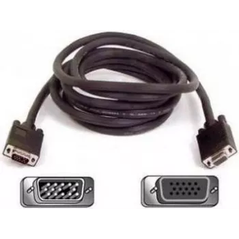 SYNERGY21 S215246 VGA savienotāja adapteris vīrišķais uz sievišķo, zelta pārklājums, melns