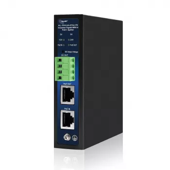 ALLNET industriālais PoE sadalītājs/ekstraktors IEEE 802.3bt Type 4, 90W, 5V/9V/12V/24V izvēles izeja, Gigabit Ethernet, DIN sliedes/sienas montāža (ALL-PSI104G-BT90-PD)