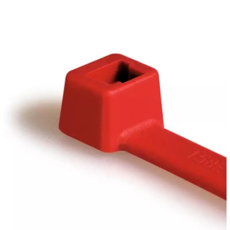 HellermannTyton T80L-N66-RD-C1 standarta kabeļu saite, iekšēji zobota, 390 mm x 4,6 mm, sarkana, 100 gabali 116-05412