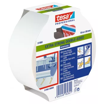 tesa 51960-00000-11 caurspīdīga abpusēja PET līmlente 10 m x 50 mm