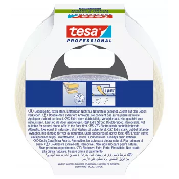 tesa 51960-00000-11 caurspīdīga abpusēja PET līmlente 10 m x 50 mm