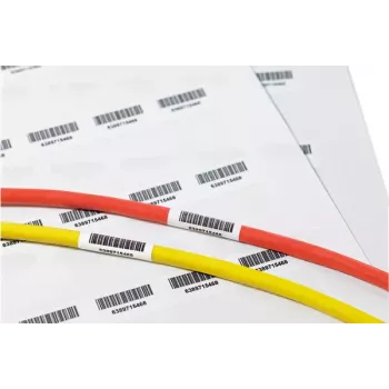 HellermannTyton TAG135LA4-1104-WHCL pašlaminējošas kabeļu etiķetes, 48,5x12,7x55mm, baltas/caurspīdīgas, 1100 etiķetes 594-71104