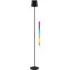 Goobay bezvadu LED grīdas lampa, izmērs XL, 122 cm, RGBW, melna 76573