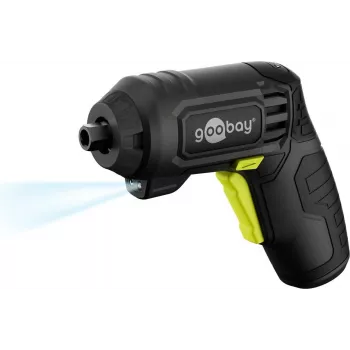 Goobay Mini bezvada skrūvgriežu komplekts 31 daļas ar pistoles rokturi, 28 uzgaļiem un Micro-USB uzlādi (77818)