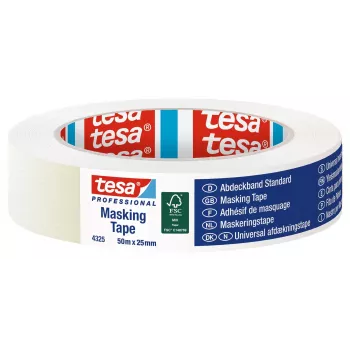 Tesa STANDARD 04325-00001-01 profesionālā maskēšanas līmlente, bēša, 50 m x 25 mm, 1 rullis