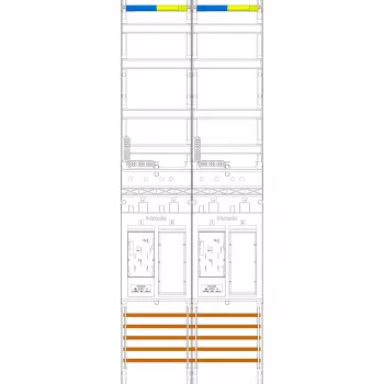 f-tronic skaitītāju panelis Zählerfeld 2-feldrig ER29 H=1350mm 2-eHZ 2 Res. 7143002 1 (7143002)