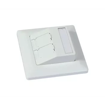 SYNERGY21 Keystone moduļu turētājs iegremdējamai montāžai 2xTP moduļiem, tīri balts, apaļš S216330V3