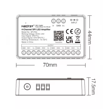 Synergy 21 Pixel LED Controller SPI-Serie 4 kanālu pastiprinātājs atkārtotājs (SPI-PA4)