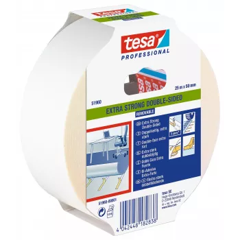 tesa 51960 abpusēji lipīgā lente, caurspīdīga, 50 mm x 25 m 51960-00001-11