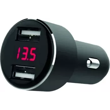 IWH divu USB portu auto lādētājs ar sprieguma displeju 4.8A (019062)