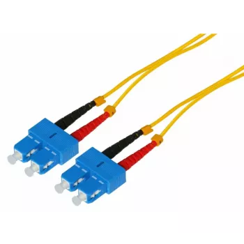 Tecline optiskās šķiedras komutācijas kabelis HD, 9/125 µm, vienmoda, OS2, SC Duplex uz SC Duplex, dzeltens, 15 m 799SS15