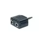 exertis Connect audio sadalītāja kabelis - 3,5 mm stereo vītņu uz 2x mātīšu, 0,2 m, melns 64650