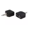 exertis Connect audio sadalītāja kabelis - 3,5 mm stereo vītņu uz 2x mātīšu, 0,2 m, melns 64650