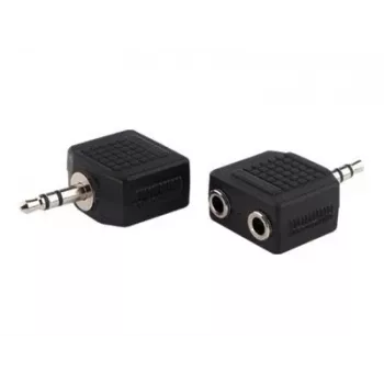 exertis Connect audio sadalītāja kabelis - 3,5 mm stereo vītņu uz 2x mātīšu, 0,2 m, melns 64650