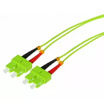 Tecline HD optiskais šķiedras komutācijas kabelis, OM5 multimode, SC Duplex uz SC Duplex, laima zaļš, 2,0 m 796SS02